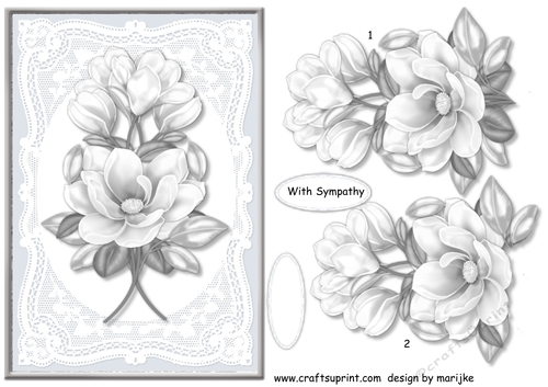 A5 Sympathy Magnolias