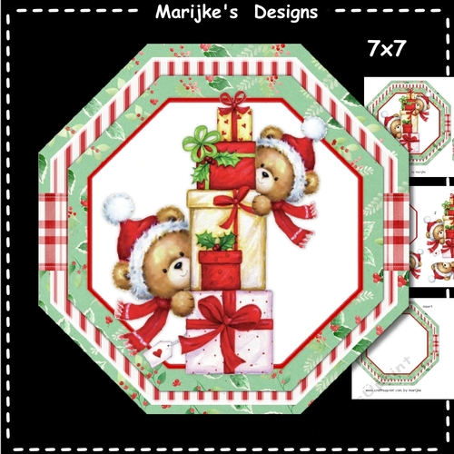 Octagon Christmas Teddies
