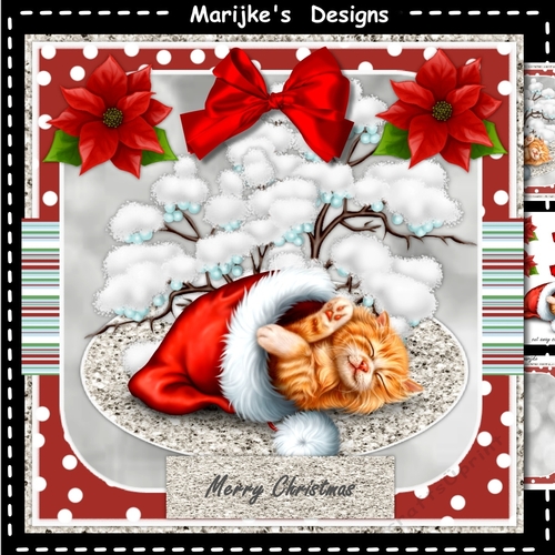Cute Kitten In Santa Hat Mini Kit