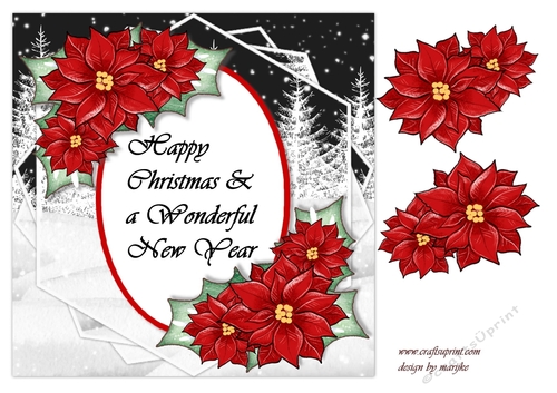Christmas Poinsettias Topper