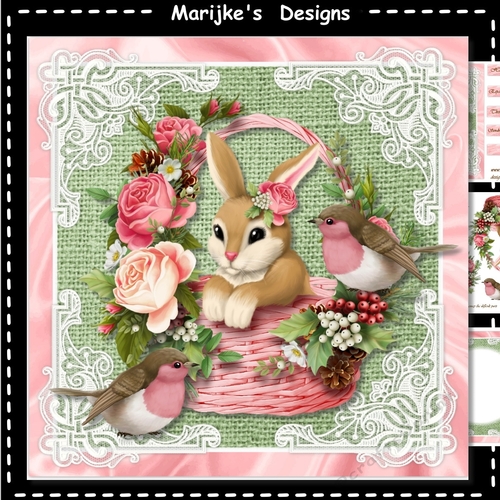 Winter Cute Bunny In Basket Mini Kit