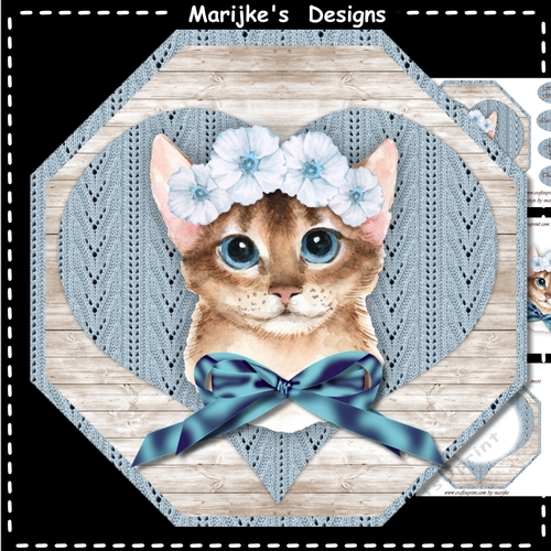 Cute Blue  Eyed  Kitten Octagon Mini Kit