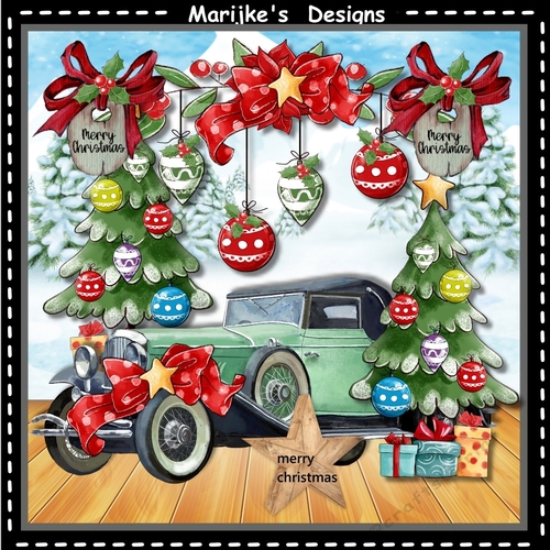 Christmas Male Card Classic Car Mini Kit