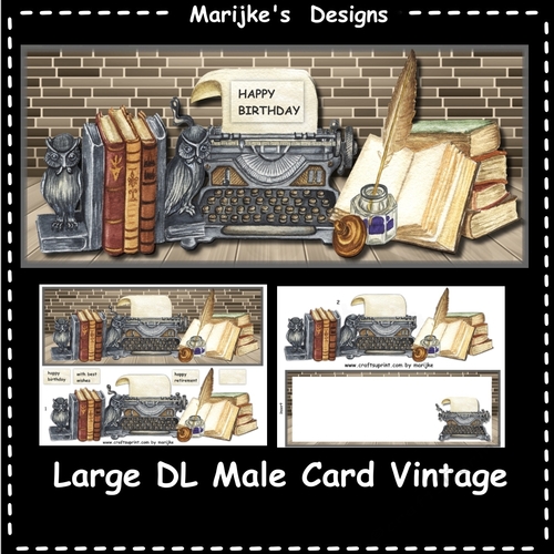 Male Card Large DL Vintage