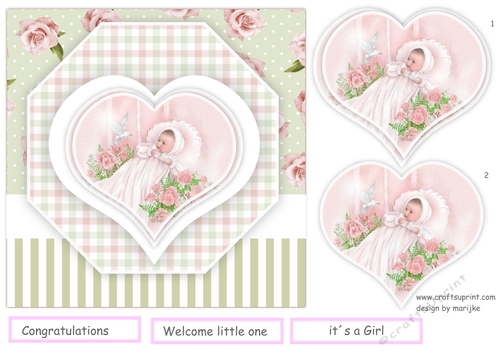 Quick Card Vintage Baby Girl