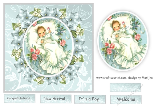 Quick Card Vintage Baby Boy
