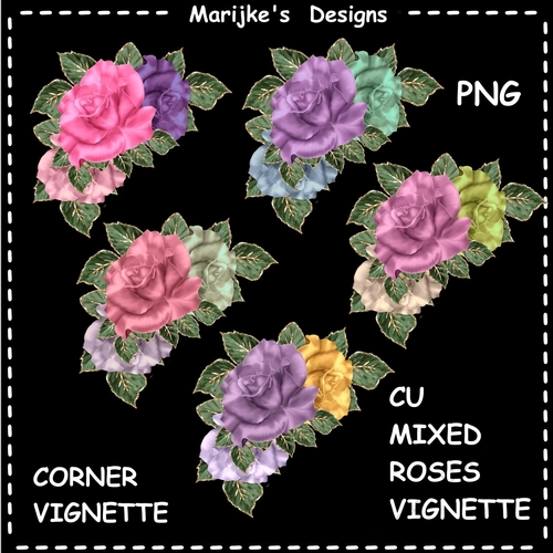 CU CORNER VIGNETTE MIXED Roses