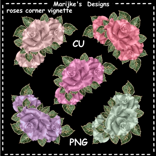 CU DR  Corner Vignette Vintage Roses