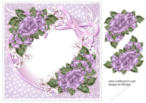 Pretty Purple Roses Topper