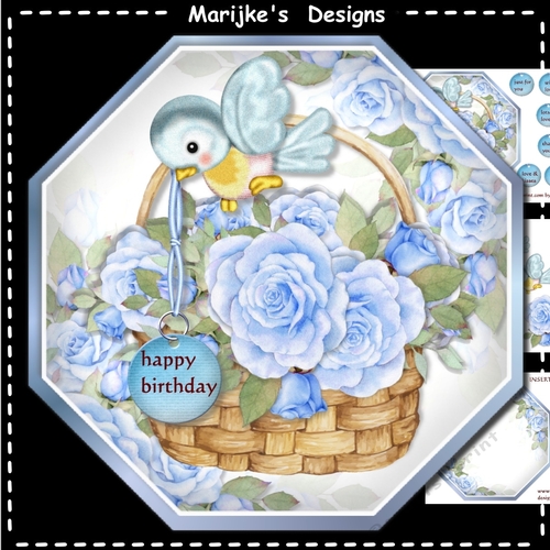 Octagon Basket Roses Mini Kit