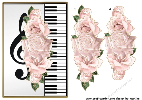 A5 Piano Pink Glam Roses