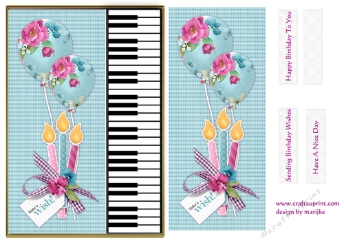 Quick Card  Piano Birthday
