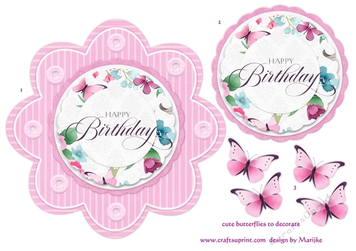 Quick Card  Flower Topper Birthday