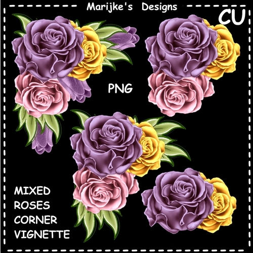 CU  Mixed Roses Corner Vignette