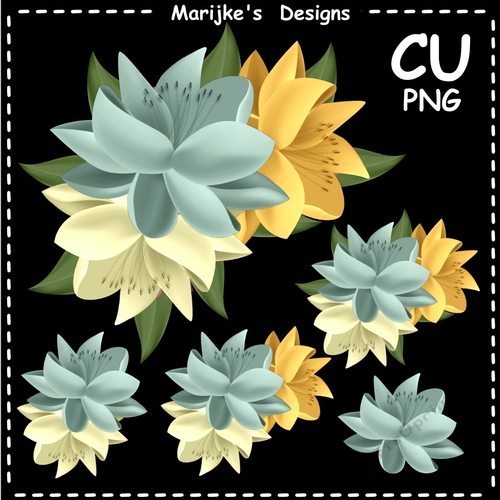 CU Pastel Flowers Vignette