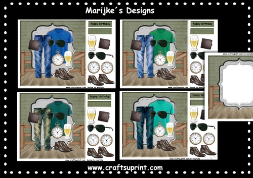 Kit 4 Male Cards & Insert