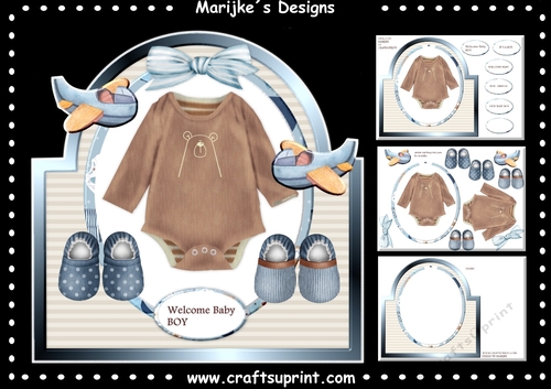 Shaped Card Topper New Baby Boy