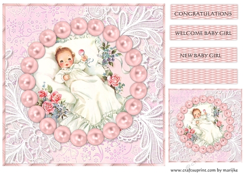 Vintage baby Girl Topper