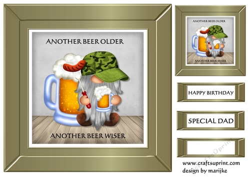  Male Card  Topper  Birthday Cheers