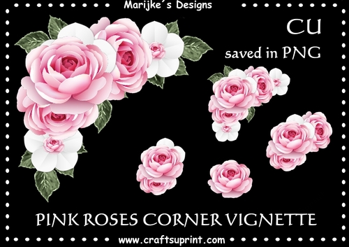 CU Pink Roses Corner Vignette