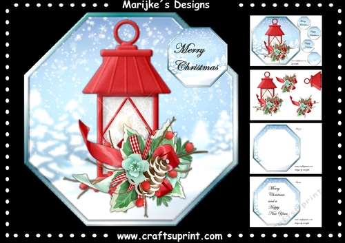  Christmas Lantern Iin Red  Mini Kit