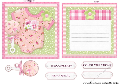 Cute Mini Card baby Girl