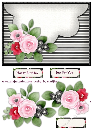 Envelop  Card  Birthday Flowers