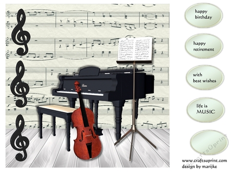 Birthday  Piano Music Topper
