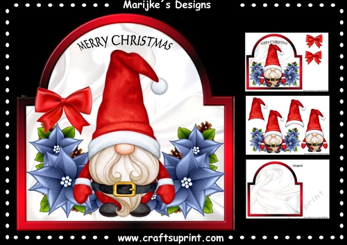Shaped Card Christmas Gnome Mini  Kit