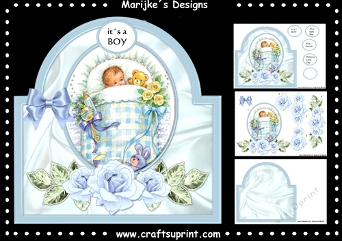 Shaped Card Vintage Baby Boy