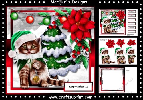 Festive Christmas Kitten Mini Kit