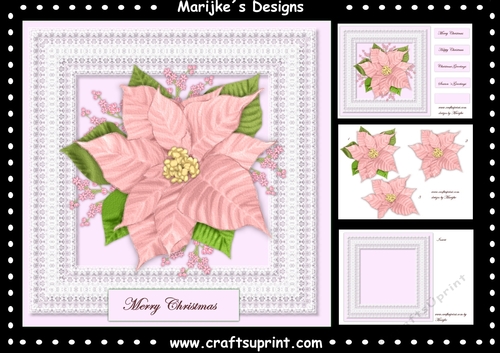 Christmas Flowers In Pink Mini Kit