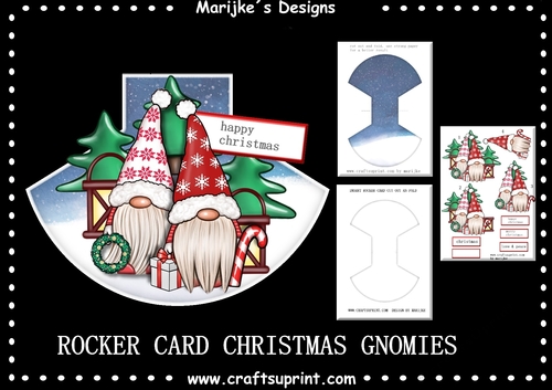 Rocker Card Christmas Gnomies