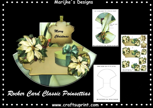 Rocker Card Classic Poinsettias