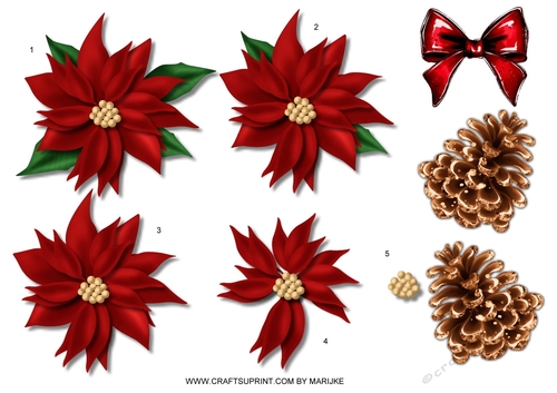 Christmas Poinsettias Step By Step