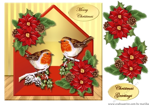 Envelop Classic Christmas  Robins