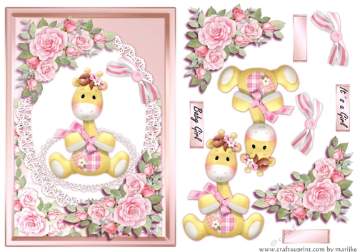 A5 Giraffe In Pink