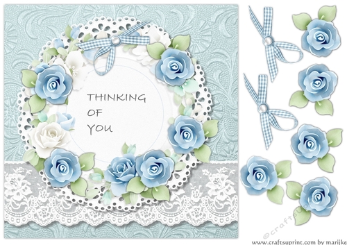 Topper Vintage Roses Thinking of You