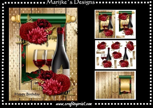Male Card Wine & Roses Mini Kit