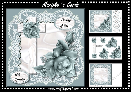  Classic Sympathy  Roses  & Cross  Mini Kit