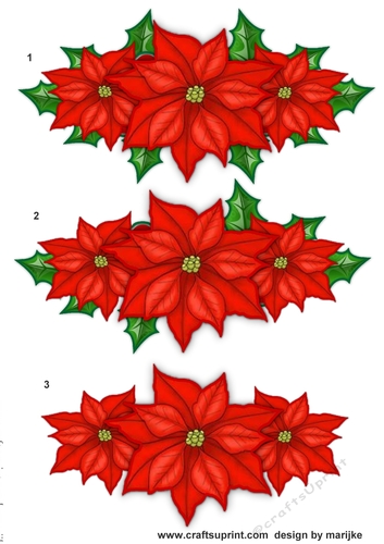 Step By Step Chistmas Poinsettias Vignette