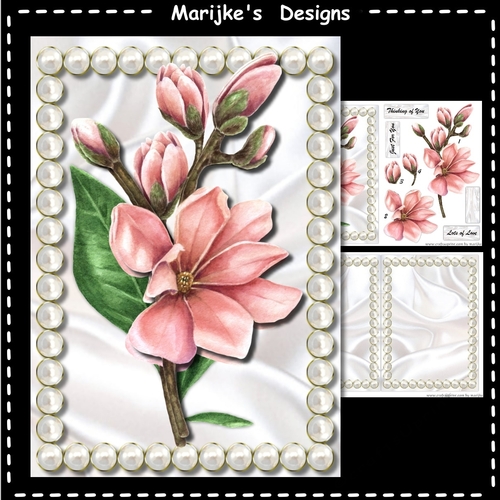 A5 Pearl Frame Magnolias