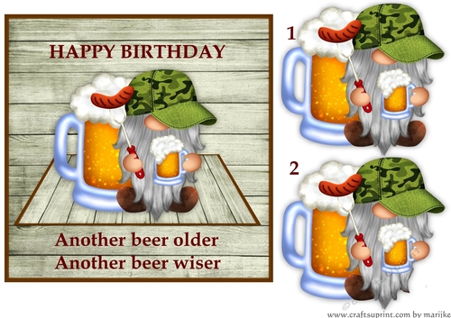Male Card Beer Gnome