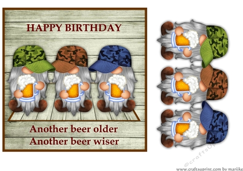 Male Card Beer Gnomies