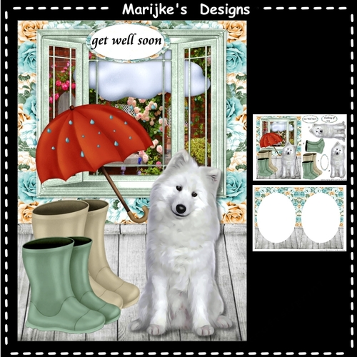 Get Well Soon White Dog Mini Kit