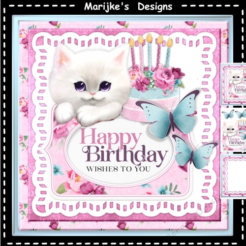 Birthday Kitten 8x8 Mini Kit