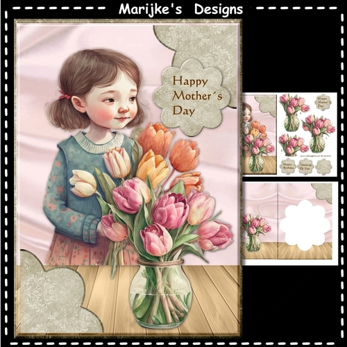 A5 Tulips for Mother mini kit