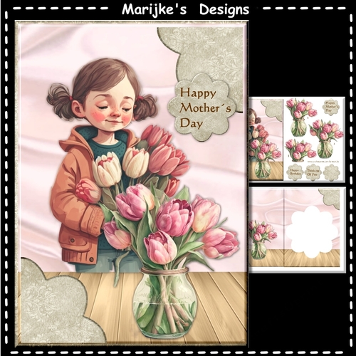 A5  Thank You Tulips for Mother mini kit