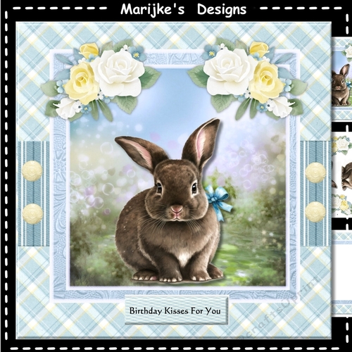 Cute Brown  Birthday Bunny Mini Kit