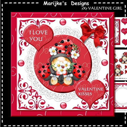Valentine Gnome  Girl Mini Kit